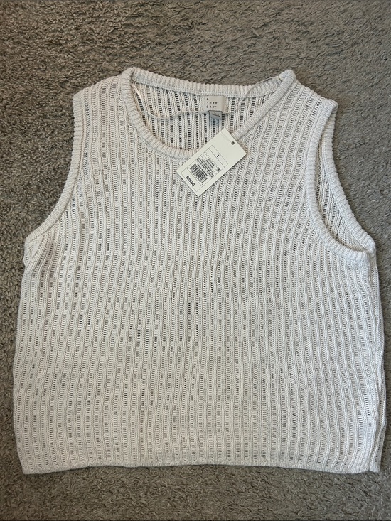 a new day Tops - a new day Ribbed Sleeveless Knit Tank - Cream - Sweater Tank
